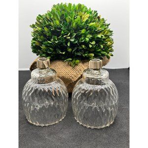 Home Interiors Diamond Optic Peg Votive Candle Holders 1214 BL Set of 2